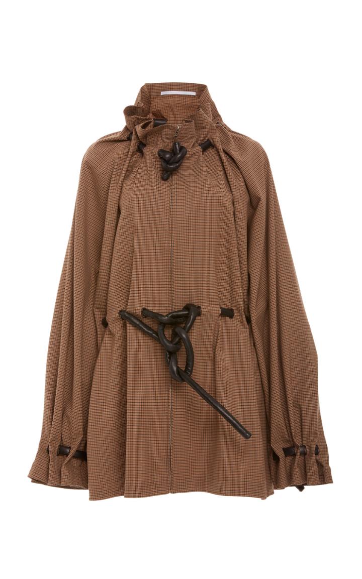 Rosetta Getty Houndstooth Corded Drawstring Jacket