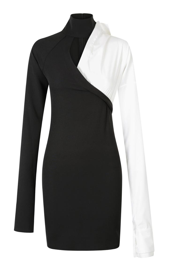 Strateas Carlucci Hybrid Cutout Choker Mini Dress