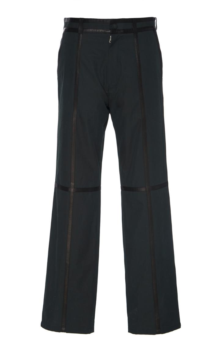 Salvatore Ferragamo Green Cotton Pants