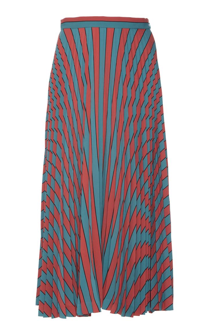 Maison Margiela Striped Plisse Midi Skirt