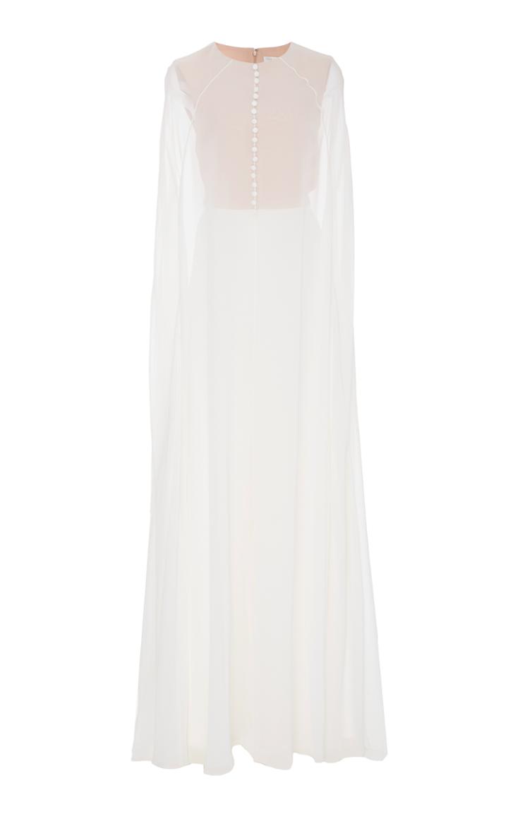 Reem Acra Button Down Caftan Gown
