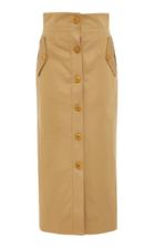 Givenchy Button-detailed Cotton-crepe Midi Skirt