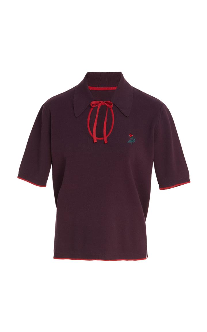 Rosie Assoulin Bow Tie Rose Polo