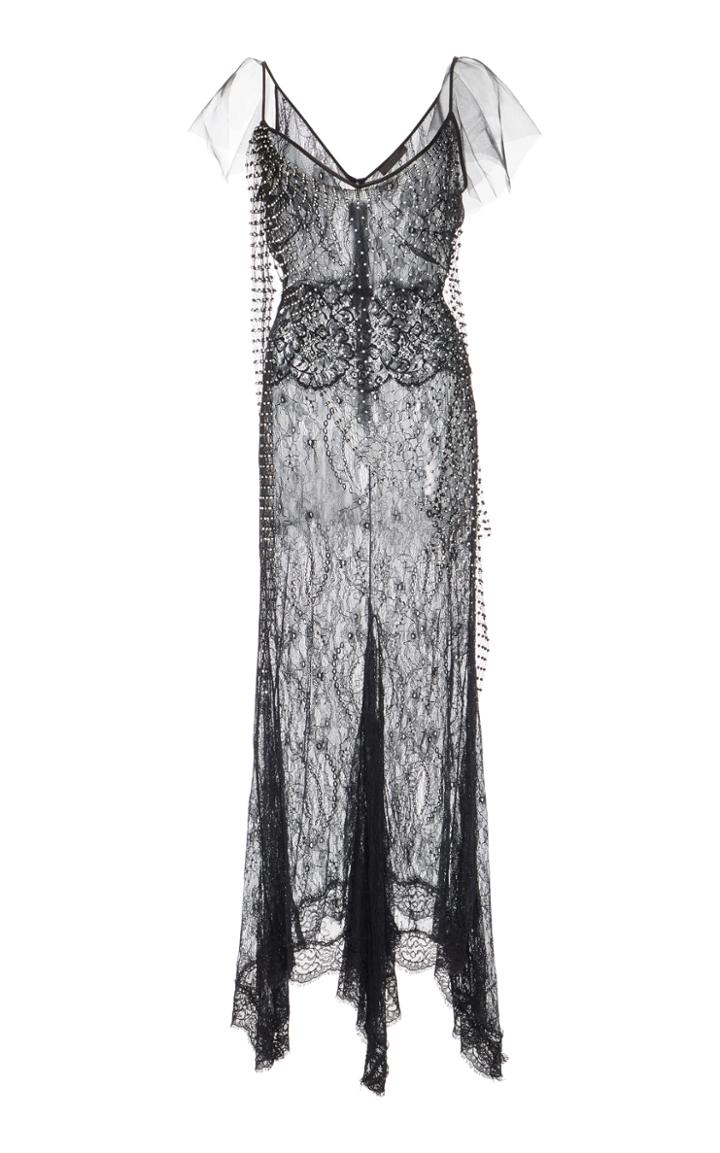 Amen Couture Embroidered Long Lace Dress