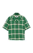 Mm6 Checked Short-sleeve Crepe Shirt