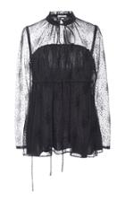 Co Cinch Waist Floral Mesh Blouse
