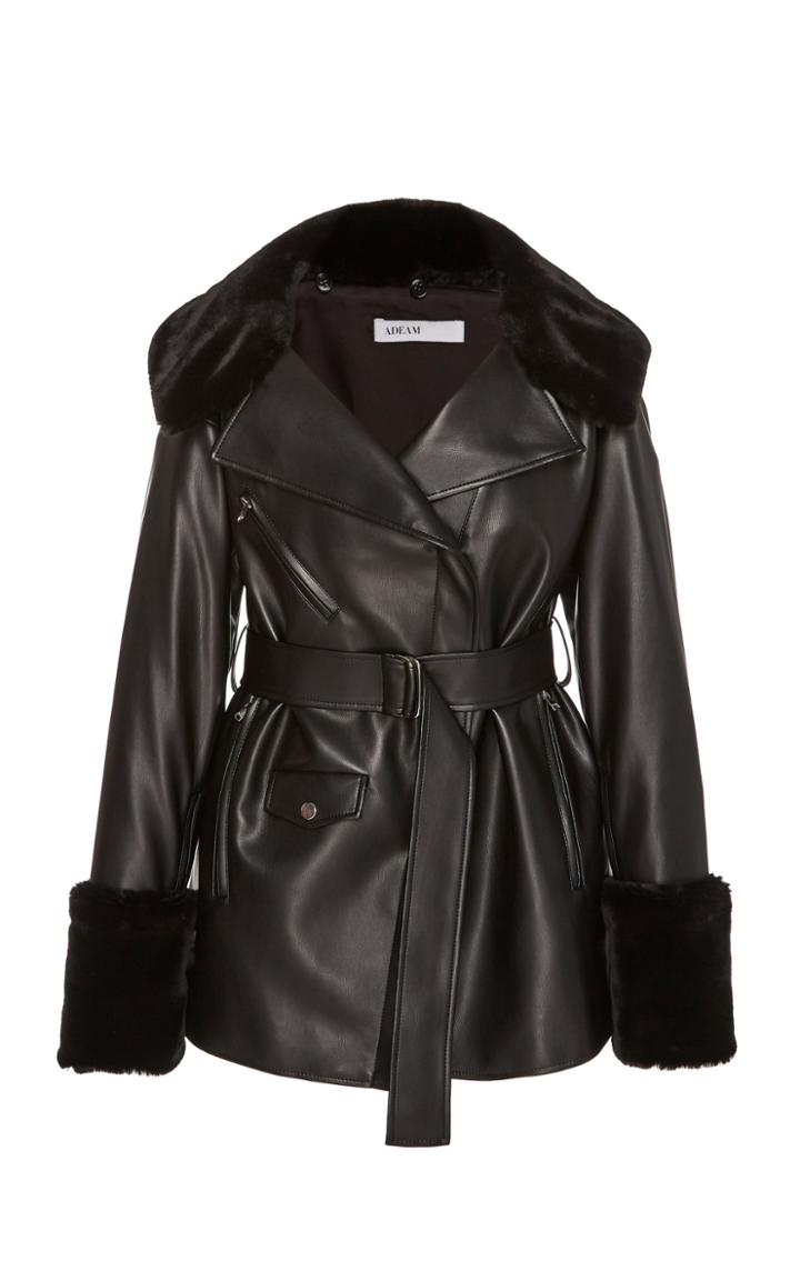 Adeam Oversized Faux Leather Moto Jacket