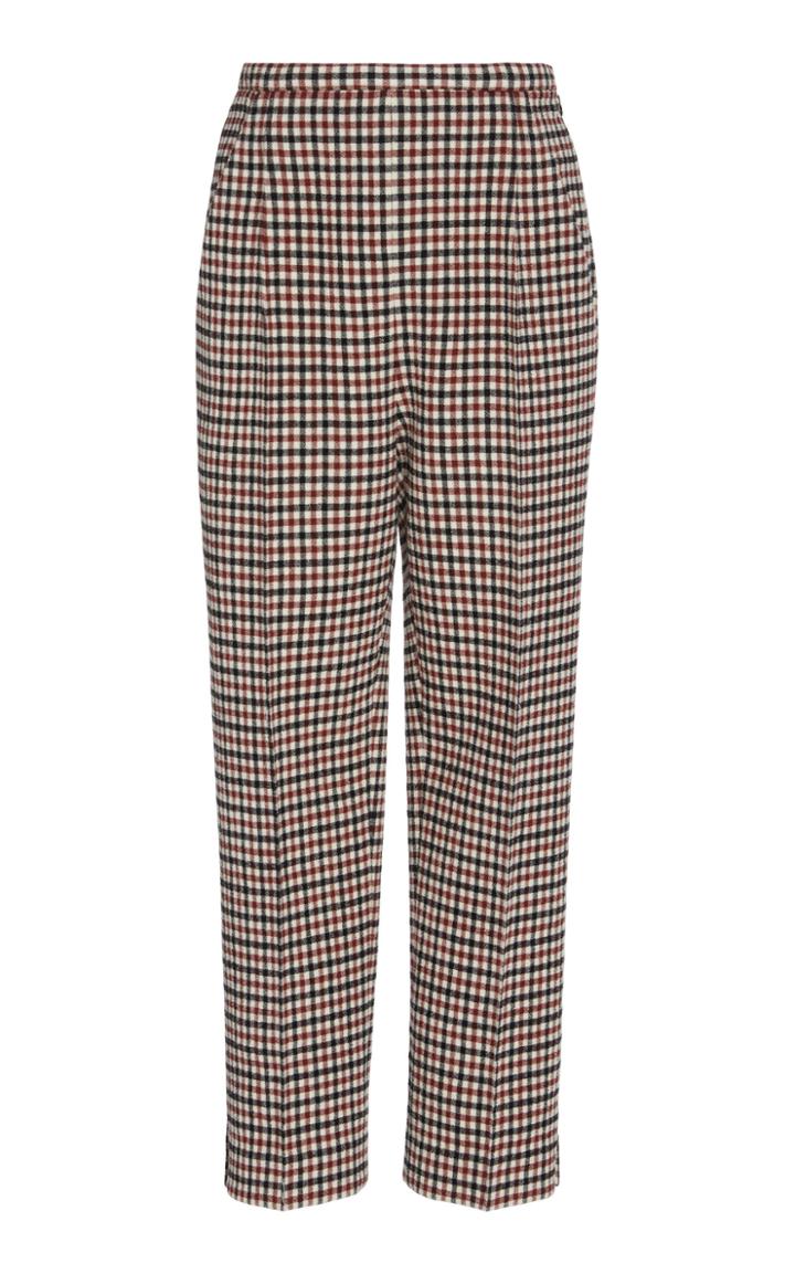 Khaite Bridget Check Wool-blend Skinny Pant