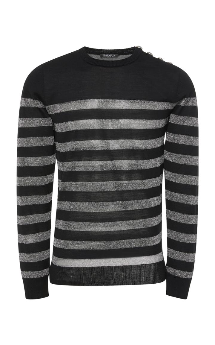 Balmain Striped Wool-blend Sweater