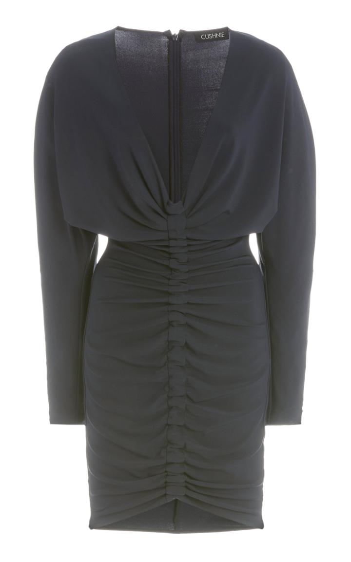 Cushnie Ruched Matte Jersey Mini Dress