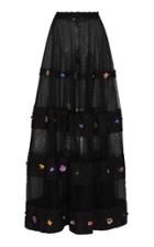 Costarellos Embellished Tulle Maxi Skirt