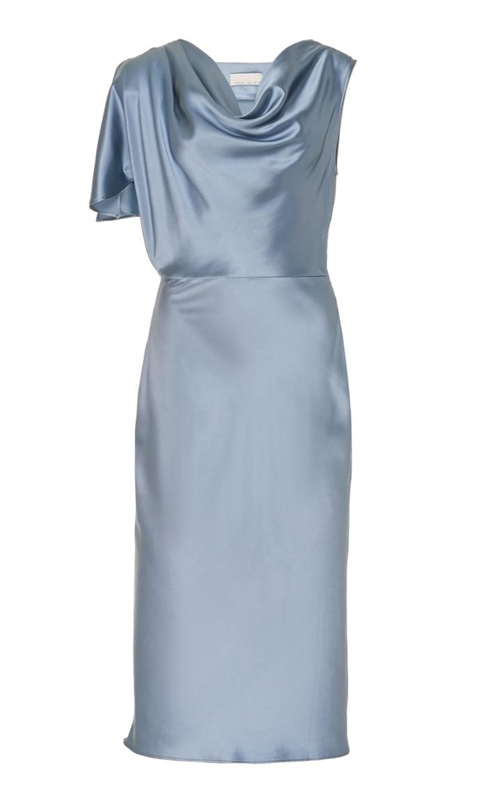 Fleur Du Mal Asymmetrical Silk Cowl Dress