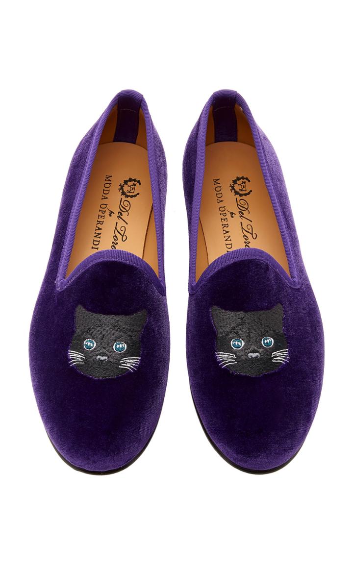 Del Toro Black Cat Velvet Slipper
