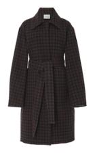 Vince Long Check Plaid Belted Coat