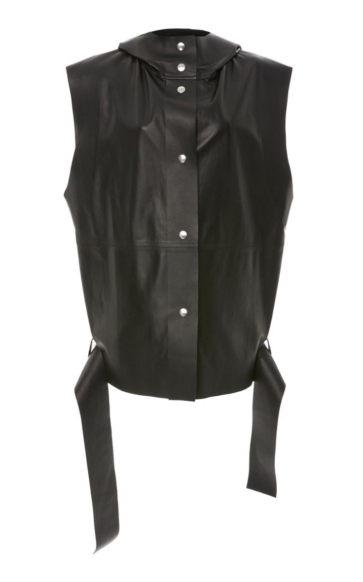 Victoria Beckham Hooded Leather Gilet