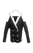 Moda Operandi Balmain Oversized Cold-shoulder Crepe Jacket Size: 38