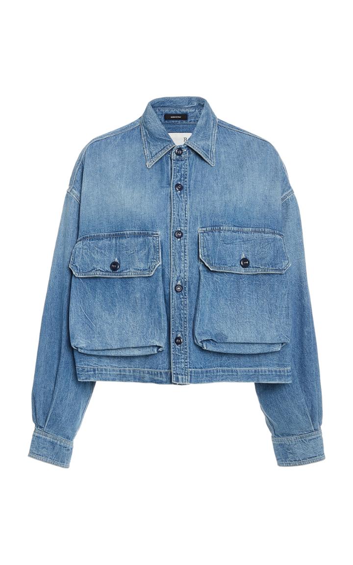 R13 Courtney Cropped Denim Work Shirt