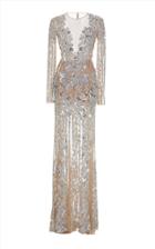 Zuhair Murad Sheer Sequined Chiffon Gown