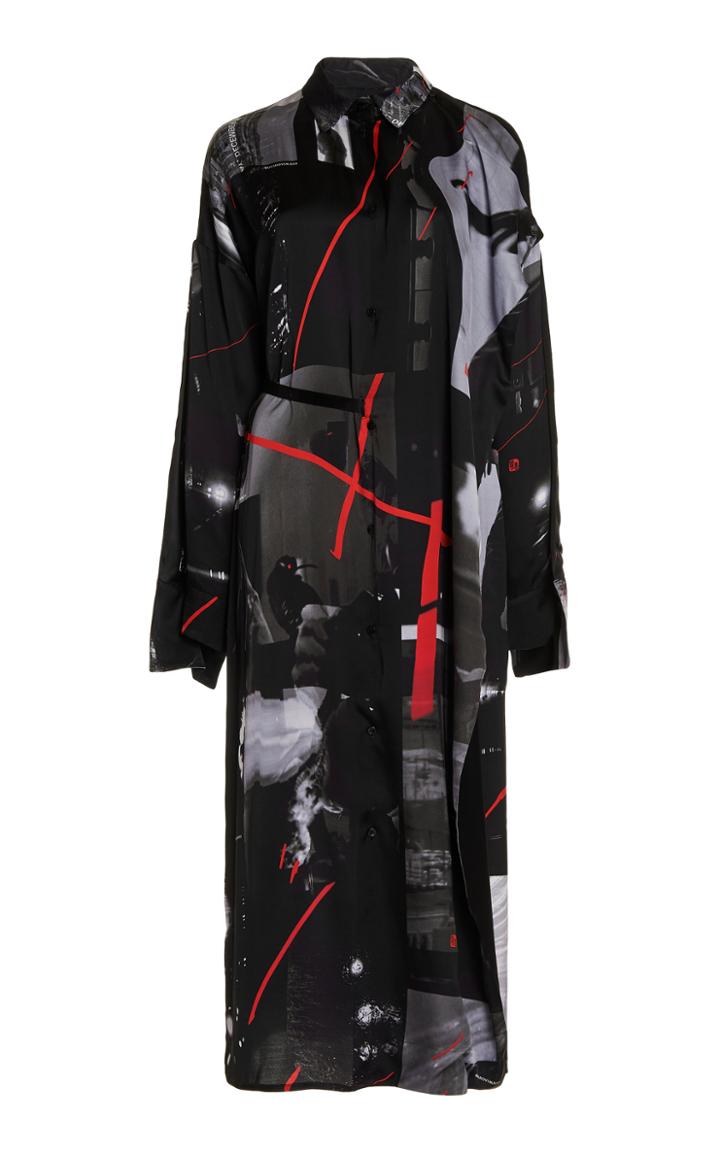 Moda Operandi Boyarovskaya Belted Printed Crepe Midi Dress