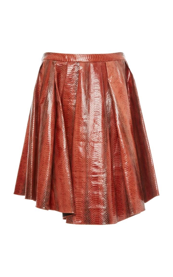 Marina Moscone Leather Mini Skirt