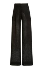 Asceno The Rivello Pleated Linen Wide-leg Trousers