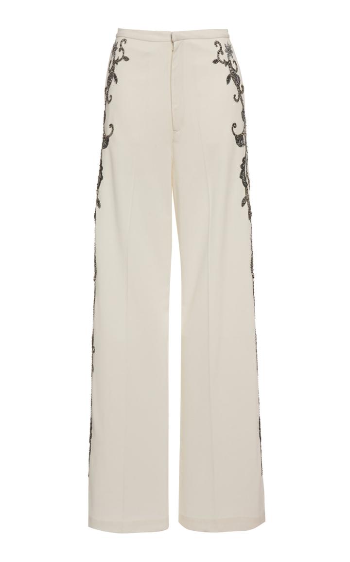 Dundas Beaded Wide-leg Crepe De Chine Pant