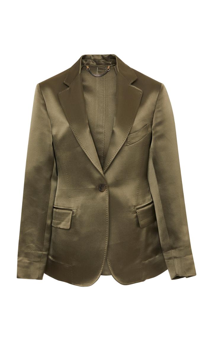 Salvatore Ferragamo Silk Duchesse Satin Cinch Back Blazer
