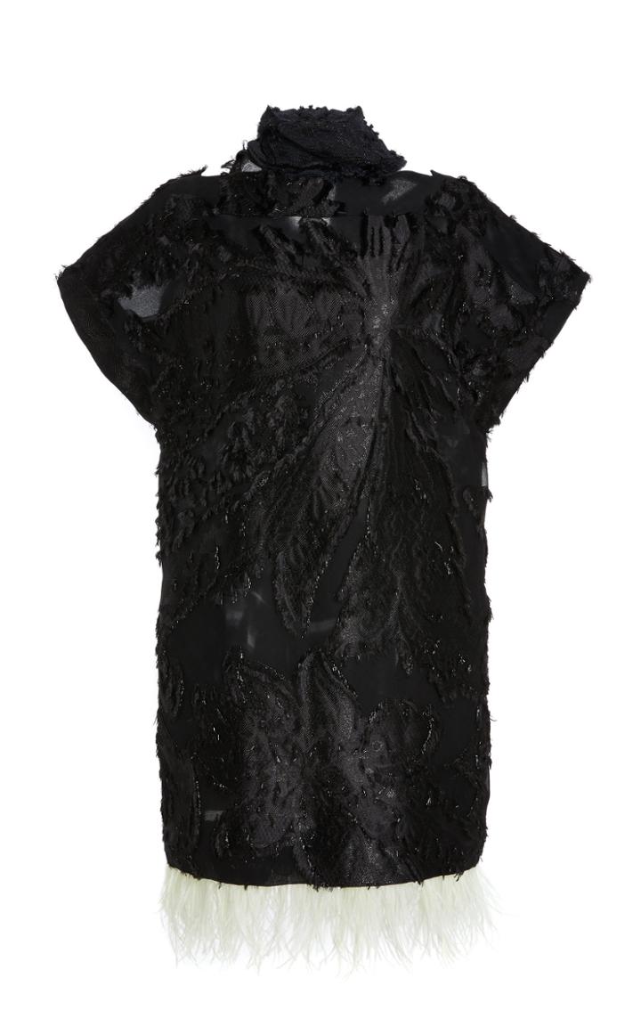 J. Mendel Feathered Mini Dress