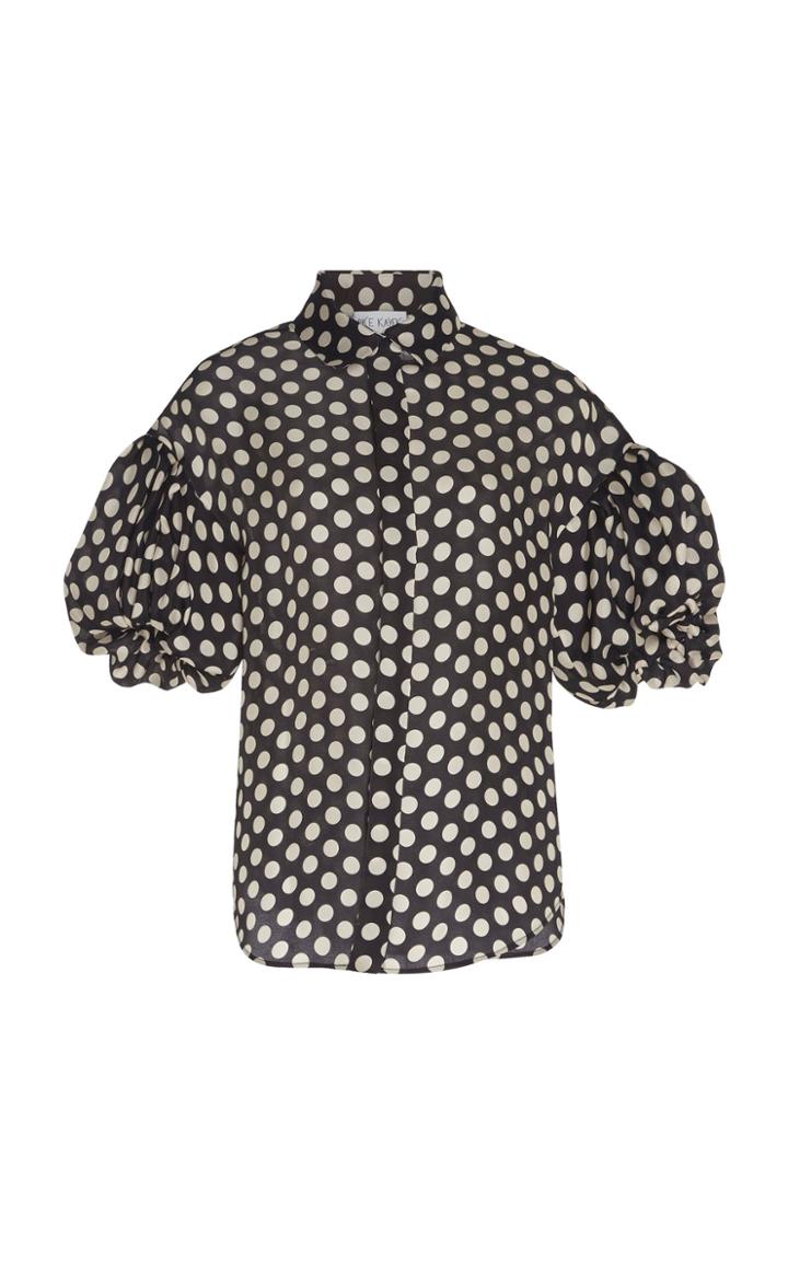 Dice Kayek Ruffle Sleeve Silk Shirt