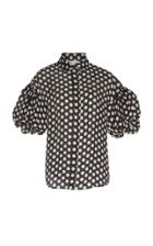 Dice Kayek Ruffle Sleeve Silk Shirt