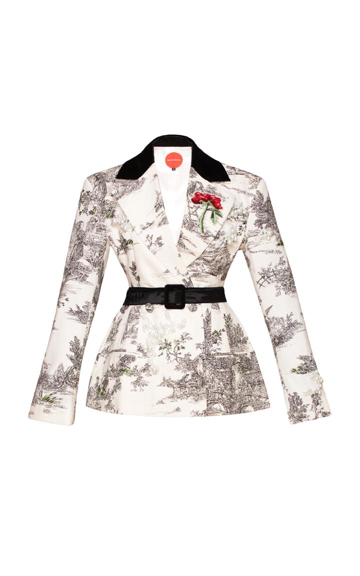 Marianna Senchina Embellished Toile Blazer