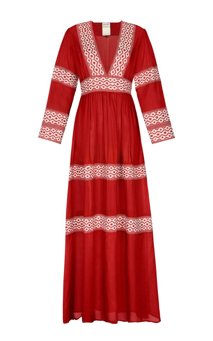 Moda Operandi Escvdo Oli Hand-embroidered Maxi Dress