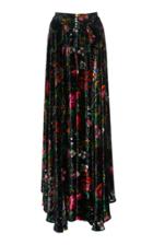 Paco Rabanne Floral-print Velvet Maxi Skirt