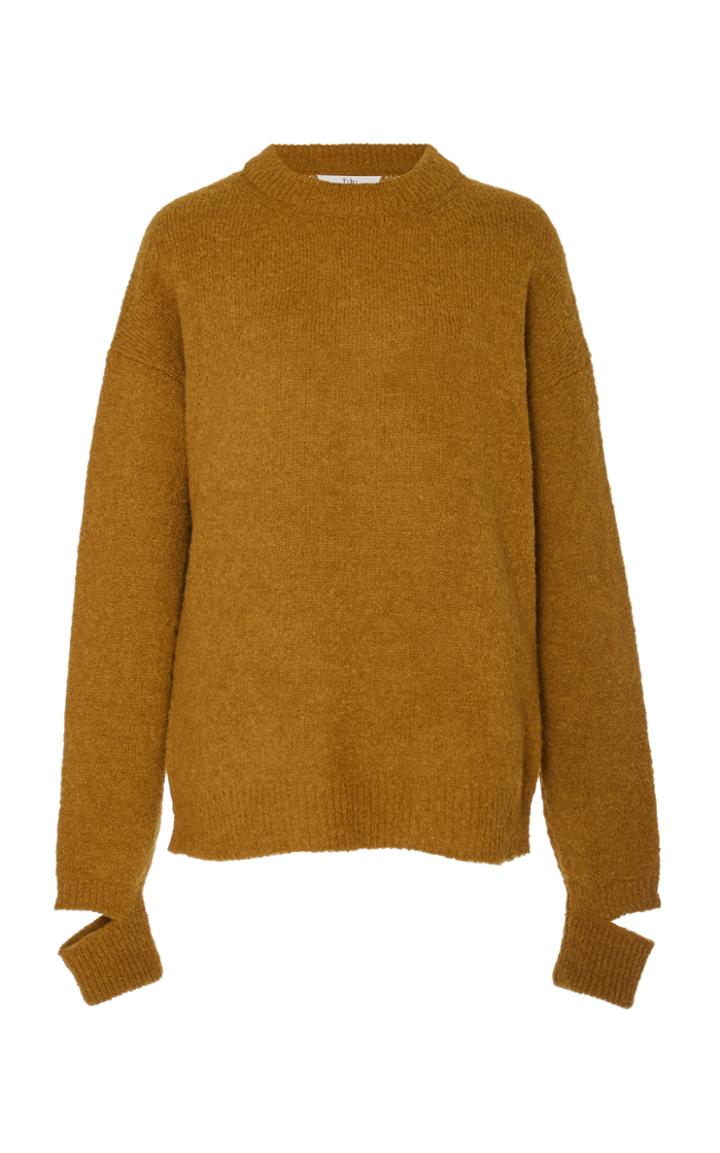 Tibi Spliced Alpaca-blend Sweater