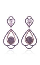 Sabbadini White Gold Kunzite Amethyst And Tourmaline Earrings