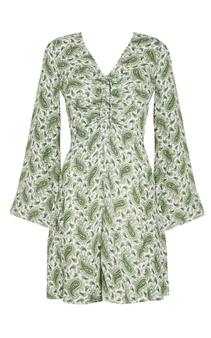 Moda Operandi Faithfull The Brand Thomasina Ruched Paisley Crepe Mini Dress