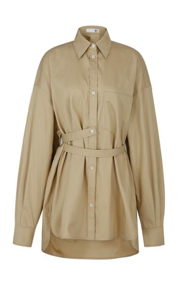 Moda Operandi Recto Double Snap Oversized Khaki Cotton Shirt