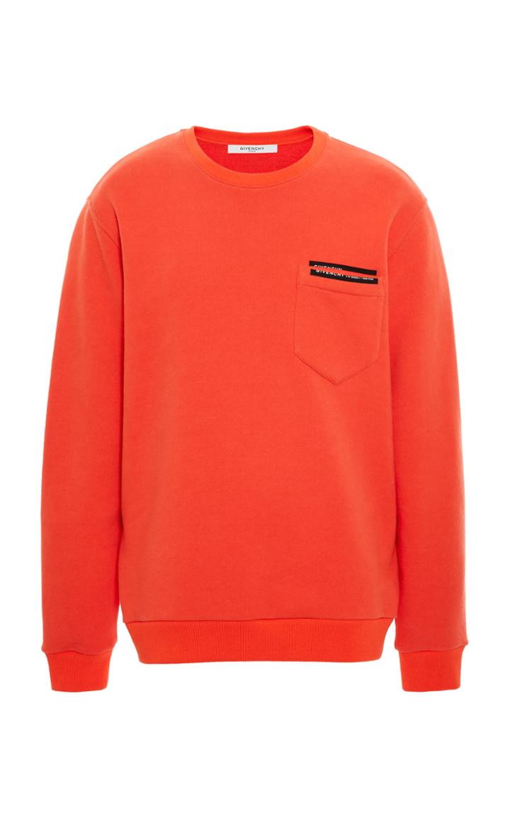 Givenchy Tape Detail Cotton Pullover Sweatshirt
