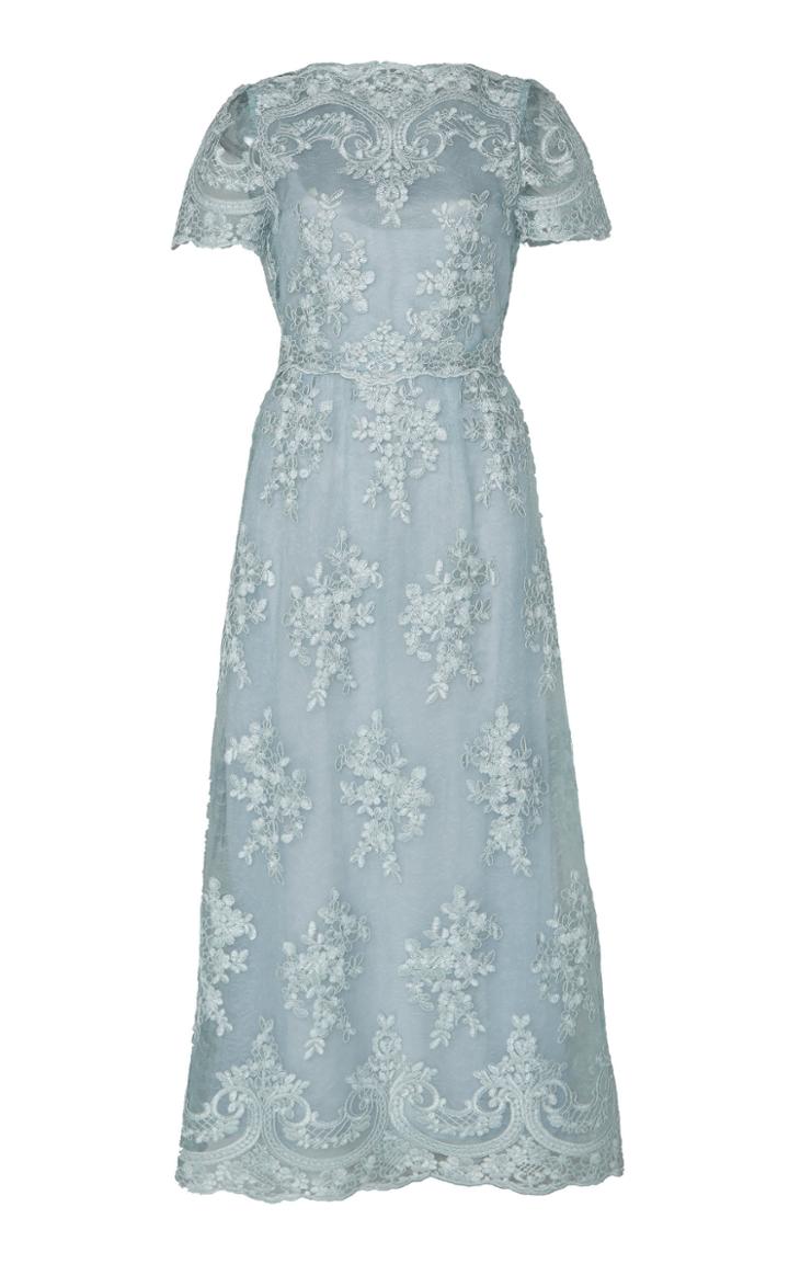Luisa Beccaria Embroidered Floral Lace Gown