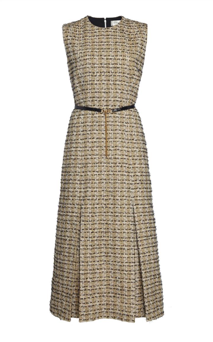 Moda Operandi Victoria Beckham Sleeveless Belted Cotton-blend Midi Dress Size: 4