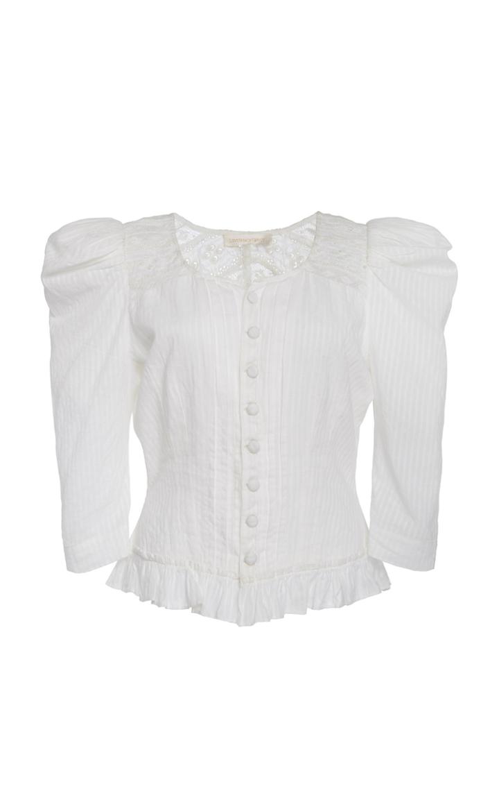 Loveshackfancy Brenna Ruffled Cotton Shirt