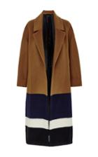 Mother Of Pearl Brampton Wool Mohair Striped Wrap Coat