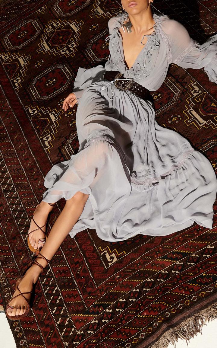 Etro Embroidered Silk-georgette Dress