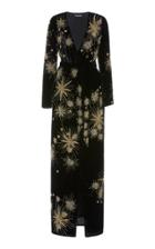 Retrofte Rita Embellished Velvet Maxi Dress