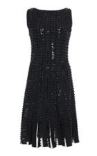 Zac Posen Pleated Crystal-embellished Crepe Dress