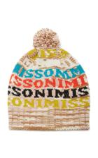 Missoni Pom Pom-embellished Intarsia Wool-blend Beanie