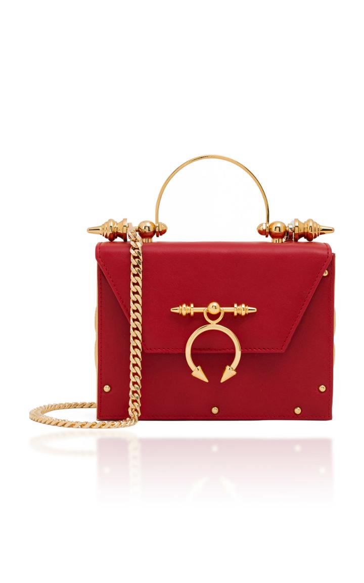 Okhtein Leather And Brass Miniaudiere Top Handle