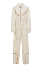 Tre By Natalie Ratabesi Pigalle Zippered Wide-leg Cotton-poplin Jumpsuit