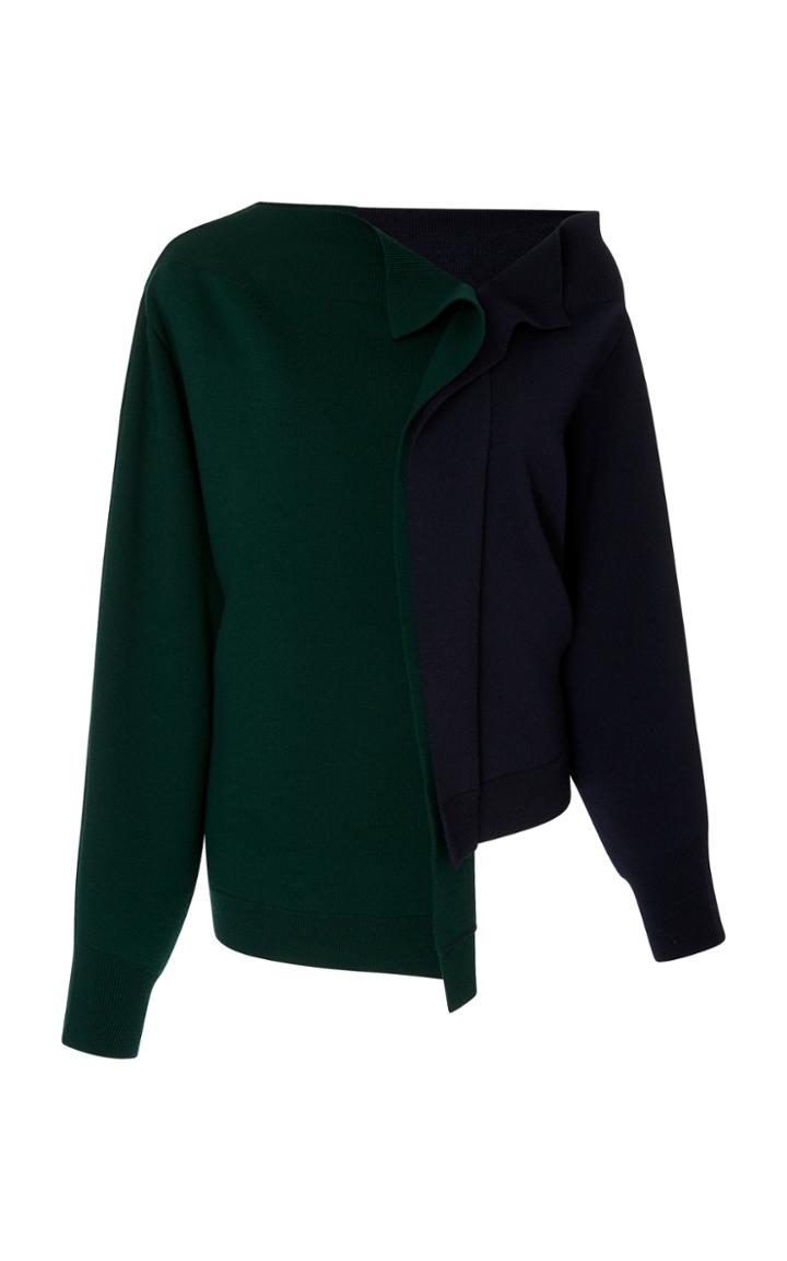 Monse Mismatched Knit Ruffle Sweater