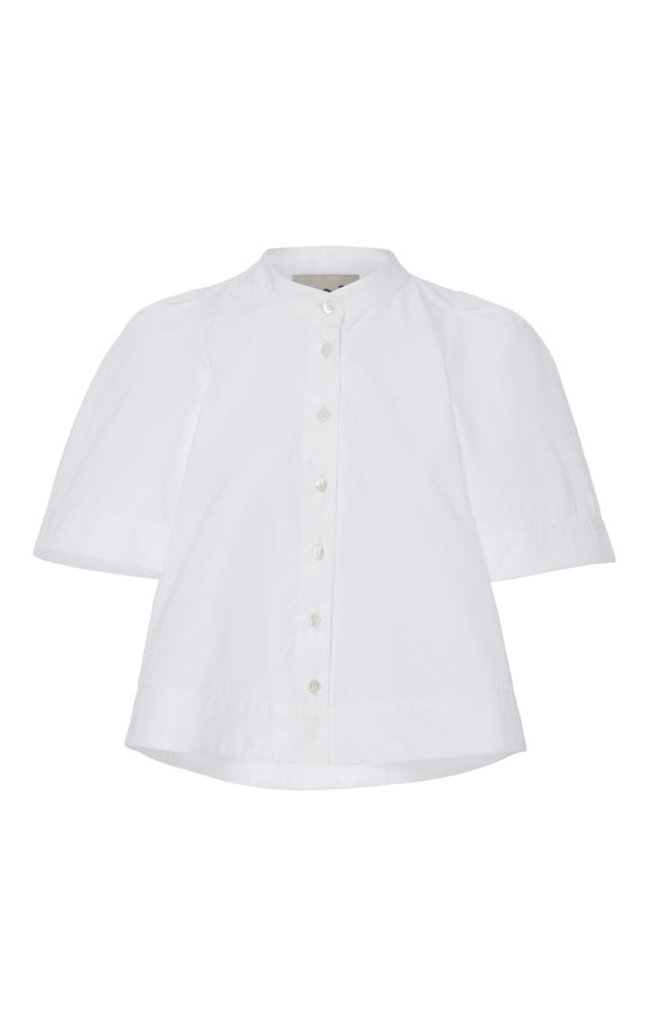 Sea Cotton Puffed Sleeve Top